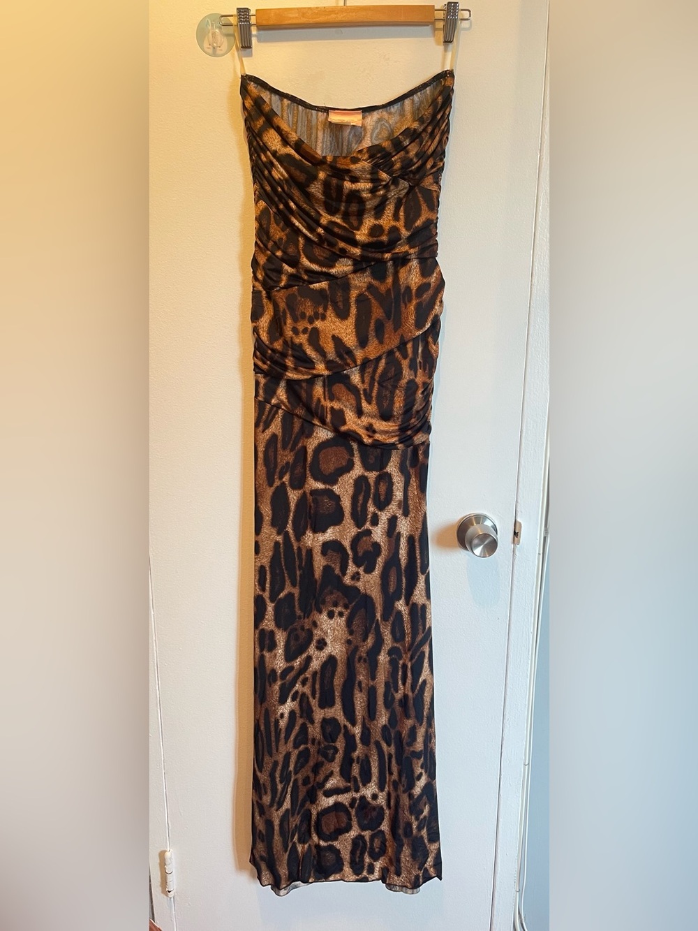 Nwot Leopard Print Sleeveless Maxi Dress in Brown and Black Size M